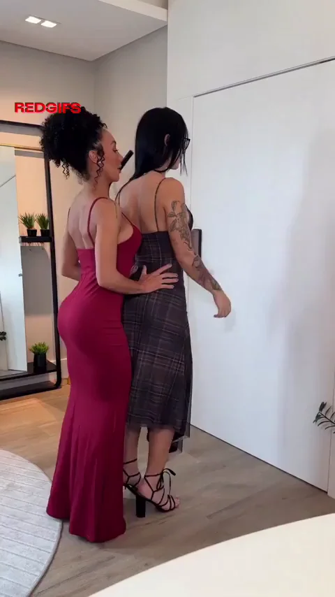 Slutty Babes Sucking Face in Sexy Dresses