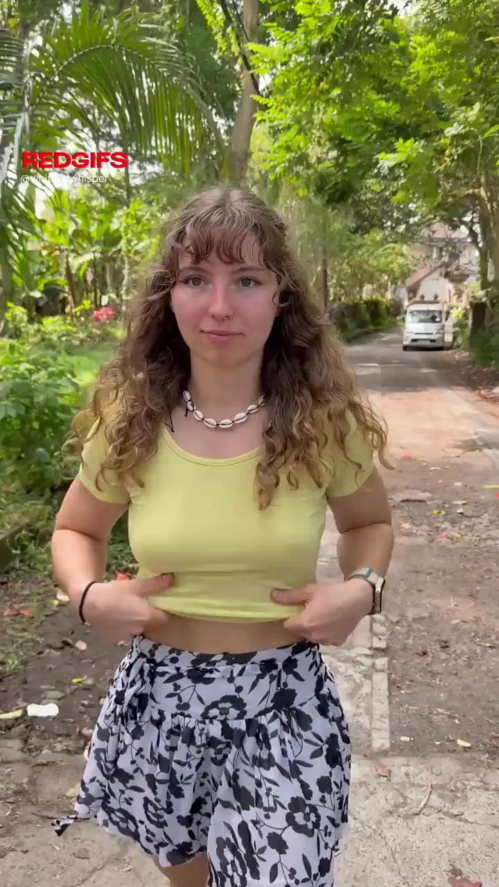 Petite Slut Flashes Perky Titties in Broad Daylight Park Stroll
