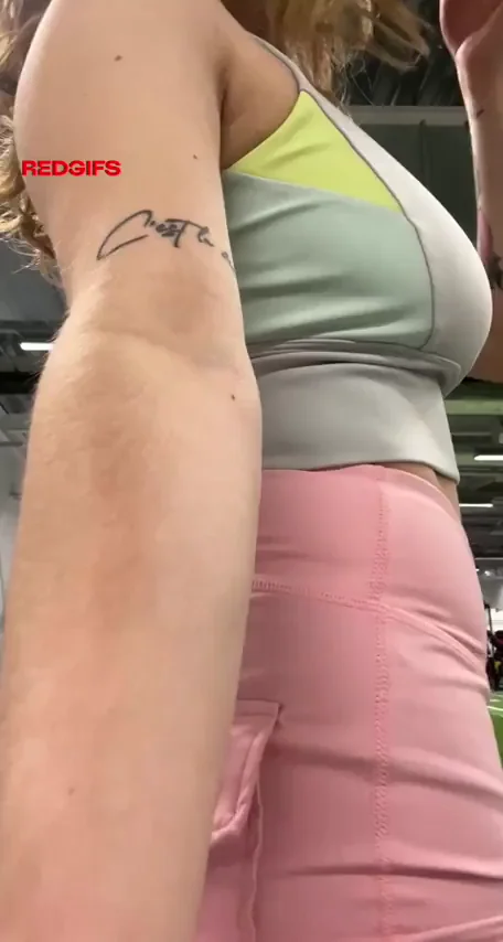 🔥 Tight Pink Shorts Workout Tease with Massive Tits & Juicy Ass 🍑💦
