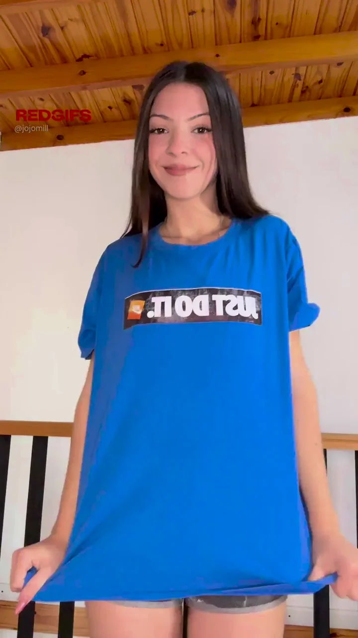 Petite Latina's Naughty Titties Tease in Nike Shirt