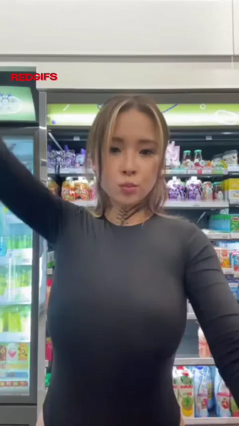 🥵 Busty Asian Babe's Supermarket Tit Dance 🔥
