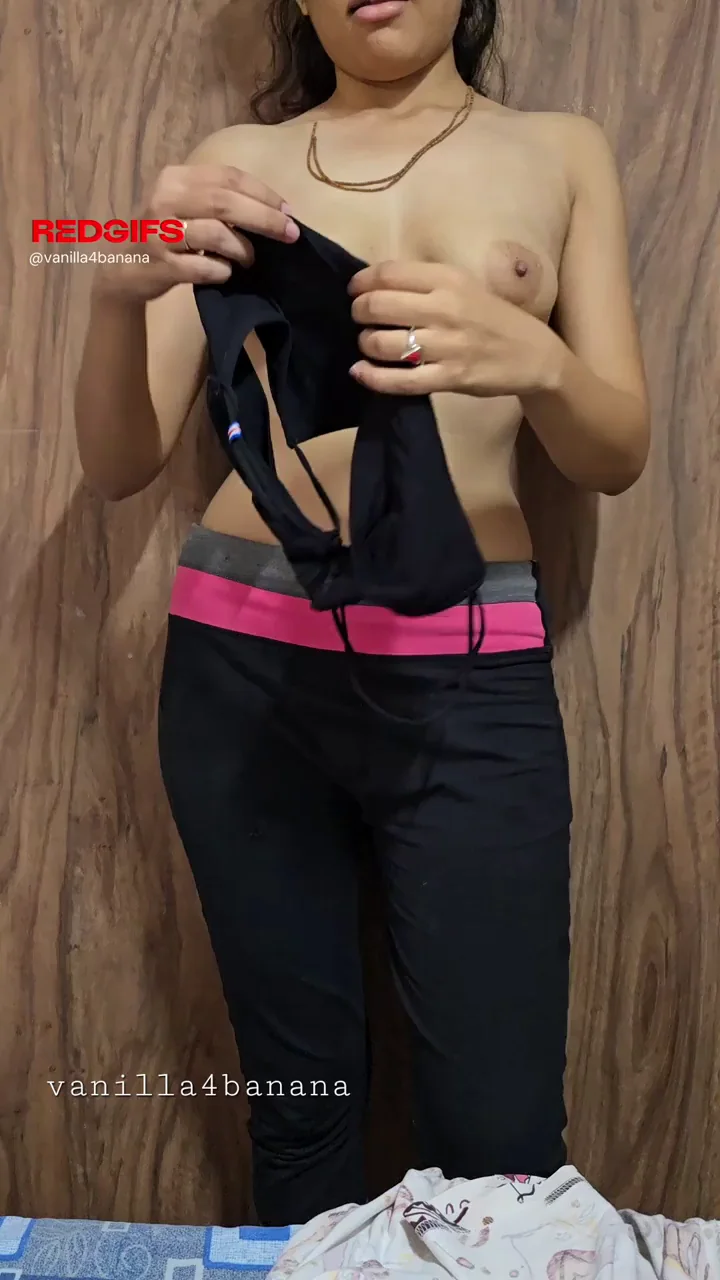Satin-Teased Brown Slut Drops Top, Flashes Perky Tits & Teases Curves