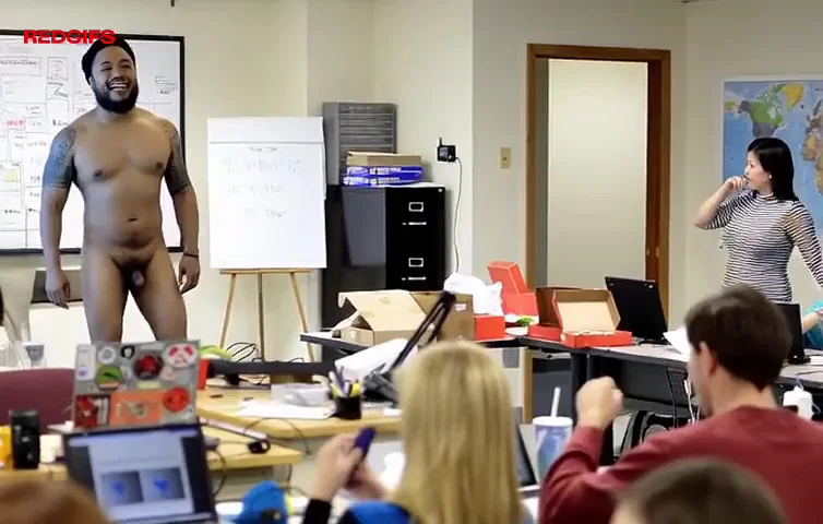 Naked Dude's CFNM Classroom Nightmare