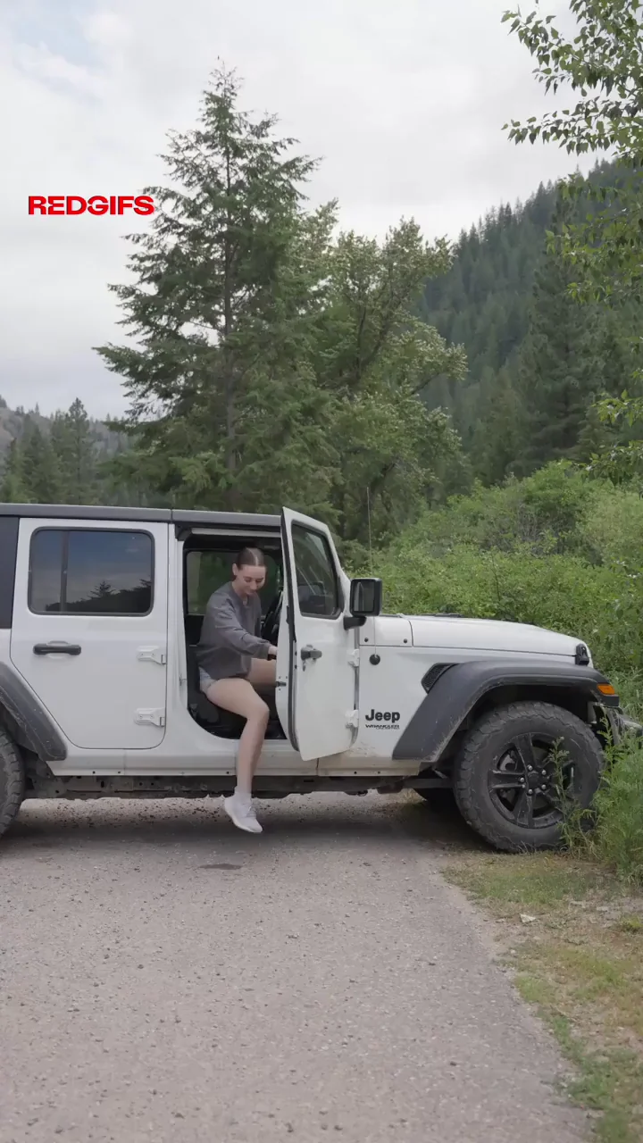 Topless Teen Hiker Flashes Tits in Public Woods