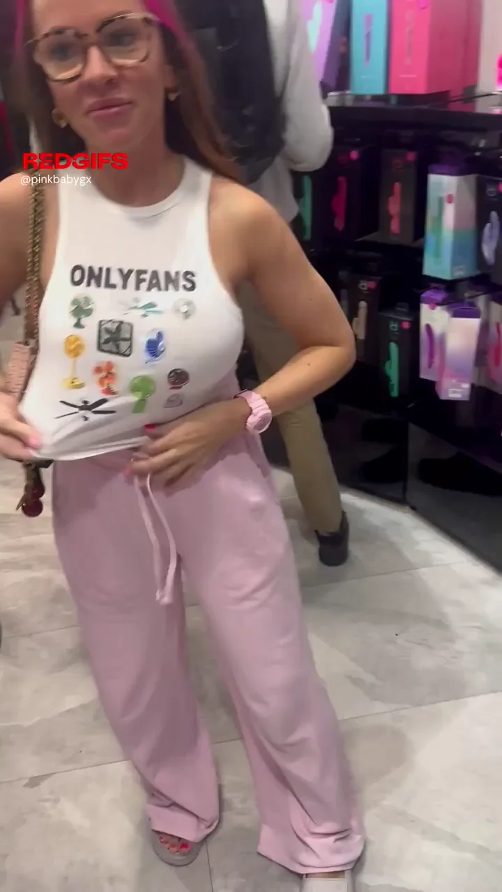 In a sex shop being sexy