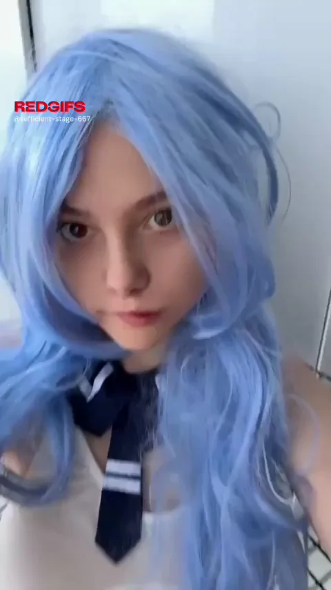 Neon Blue Slut Taunts: Nut Now or Scroll, Perky Tits Dare You