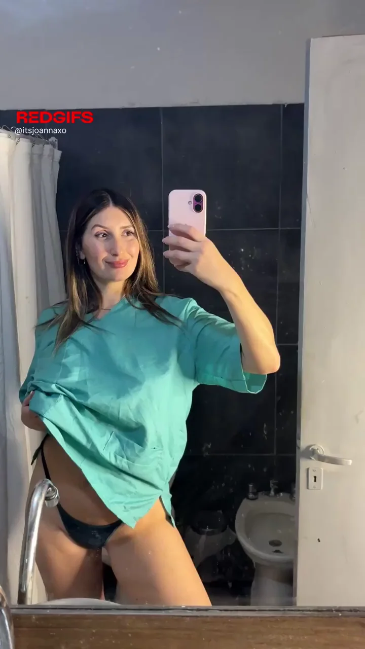 No bra under my scrubs today