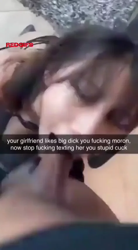 🔥 Mystery White Teen BBC Slut Mocks Cuck While Gagging on Huge Black Cock 💦