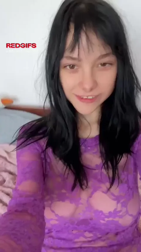 💋 TikTok Teen Slut in Sheer Purple Mesh Tease 🔥