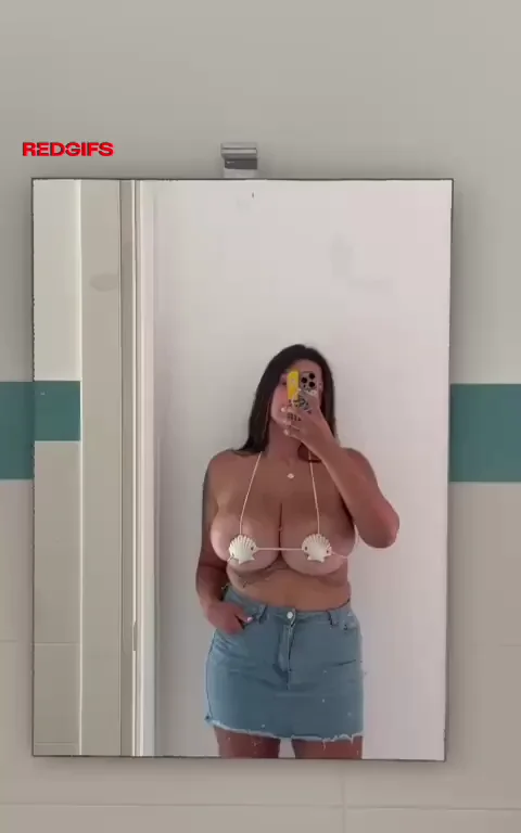 Beach Slut's Massive Tits in Sheer Bikini Tease