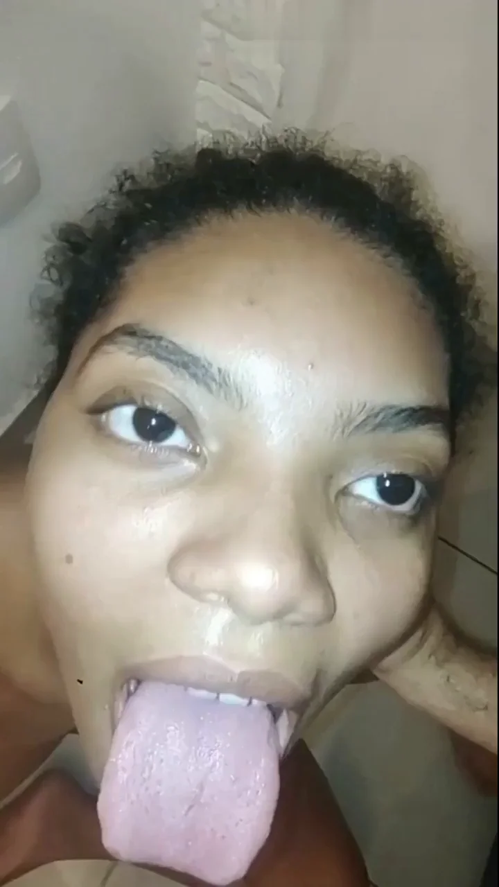 Ebony Throat Slut Craves White Cock Deep in Her Gullet