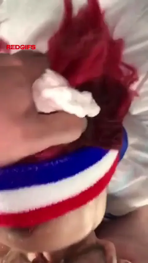 Facial for sporty bandana girl