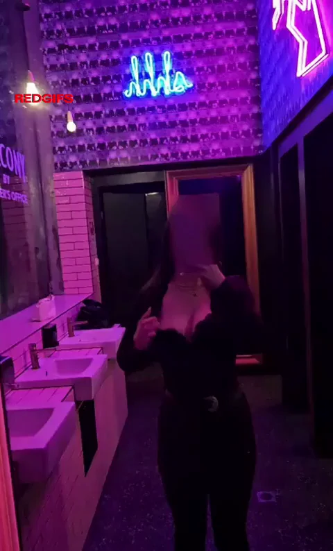 Caught flashing my tits in public
