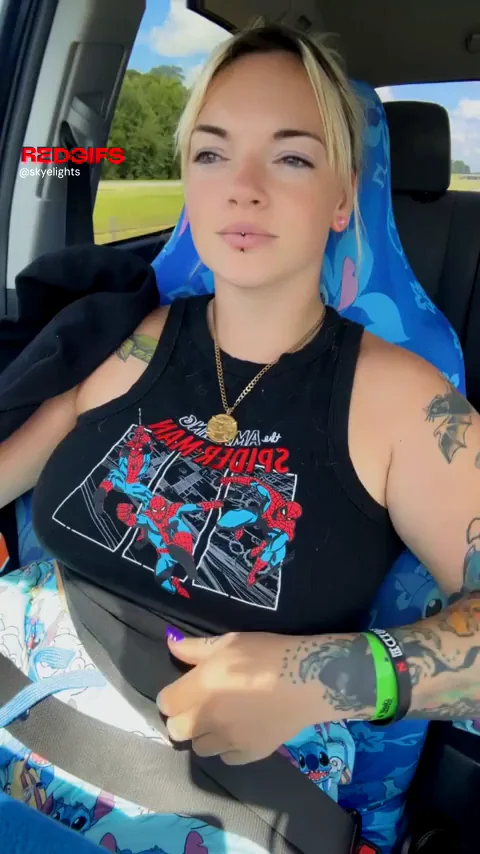 Inked Car Slut's Massive Tits Spill Out - Best Boober Still Rules!