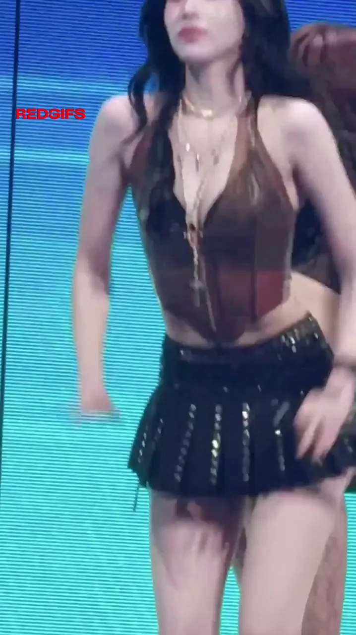 TWICE Mina's Slutty Stage Tease in Shiny Mini Skirt