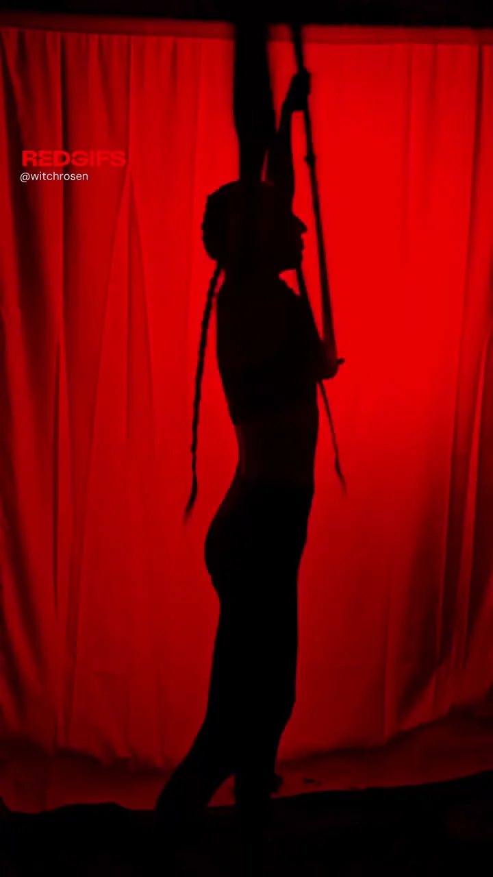 Sexy red silhouette challenge on my lyra hoop