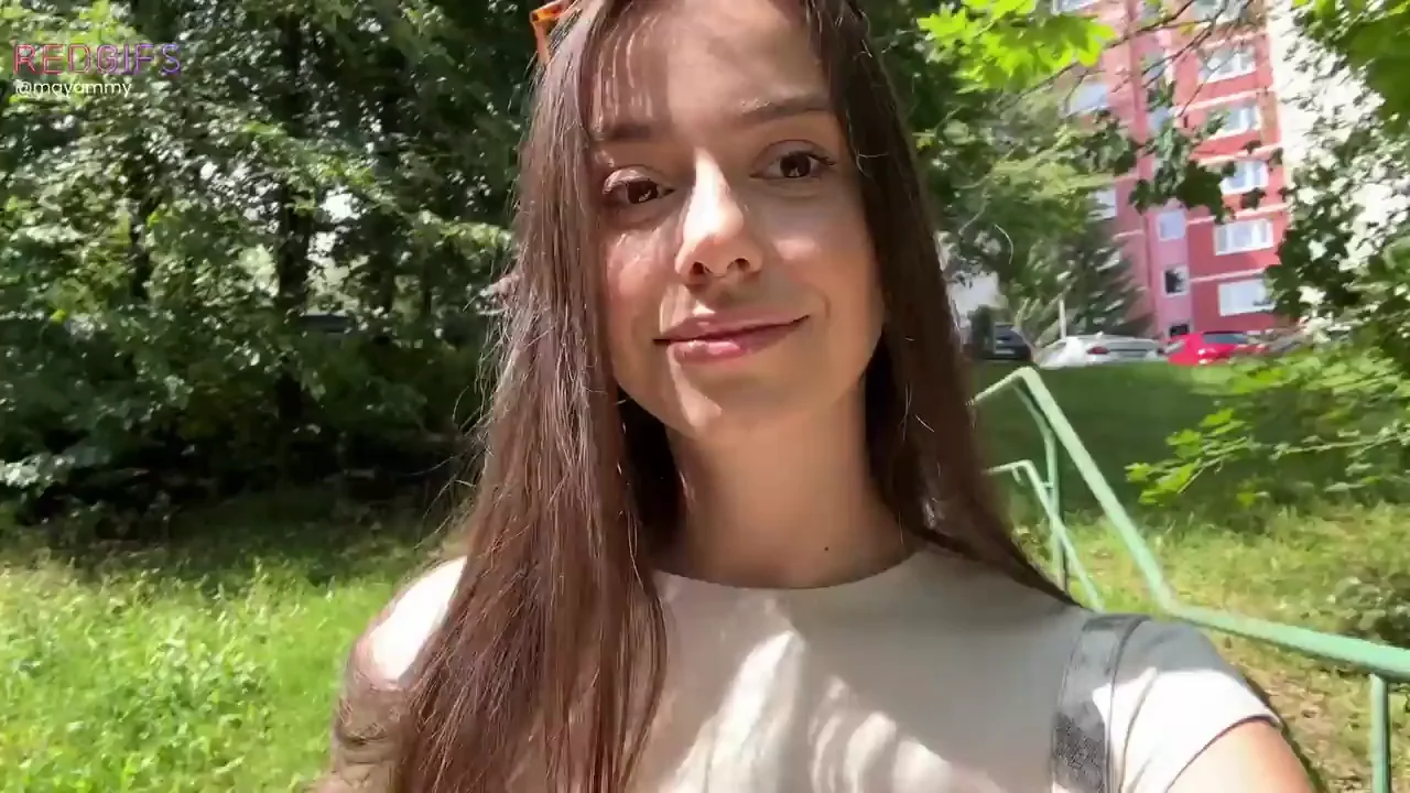 Petite Teen Slut Flashes Perky Titties in Public Park
