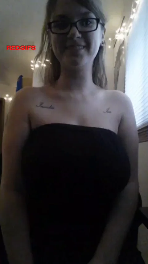 Pale Goth GF's Massive Natural Titties Tease Flash