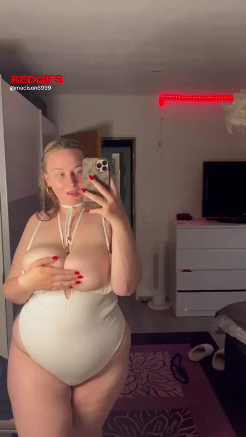 Jiggle Challenge: Busting Out These Massive Tits in White Lace