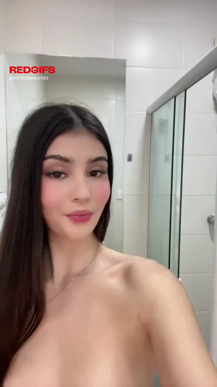 Naughty College Slut's Mirror Tease Confession