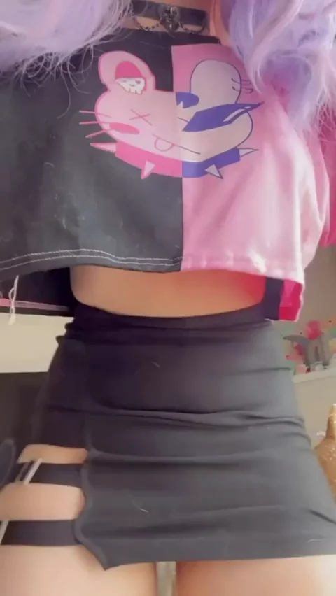 Goth Fucktoy Cheating Slut Drops Tits & Upskirt Pussy Flash 🔥🖤