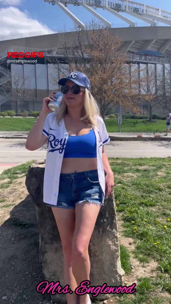 Flashing my big tits at Royals stadium