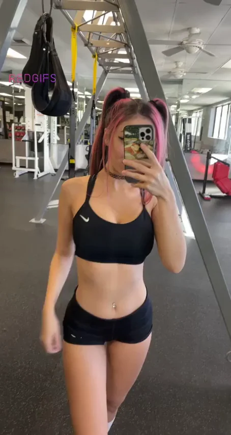 Risky Gym Tease: Almost Busted Flashing Massive Tits 😈💦 [GIF]