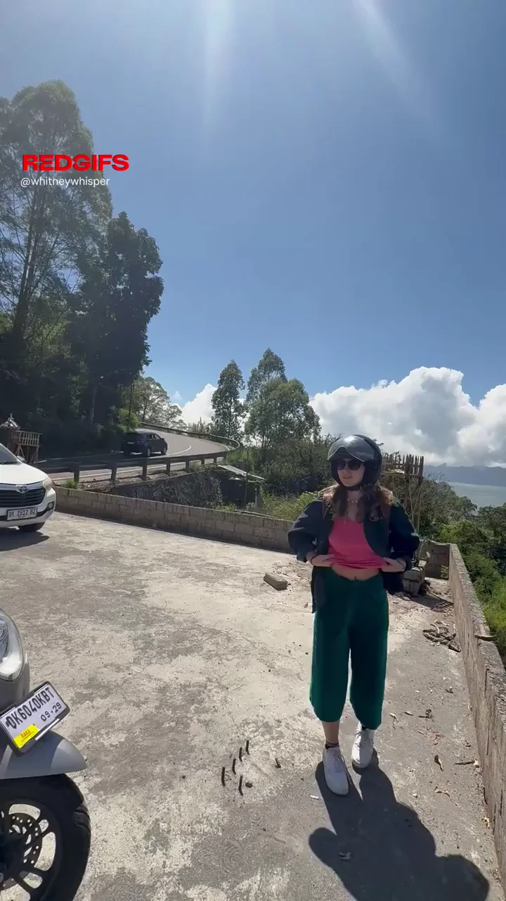 Flashing Tits to Passing Cars on Cliffside Road Ride 😈👀