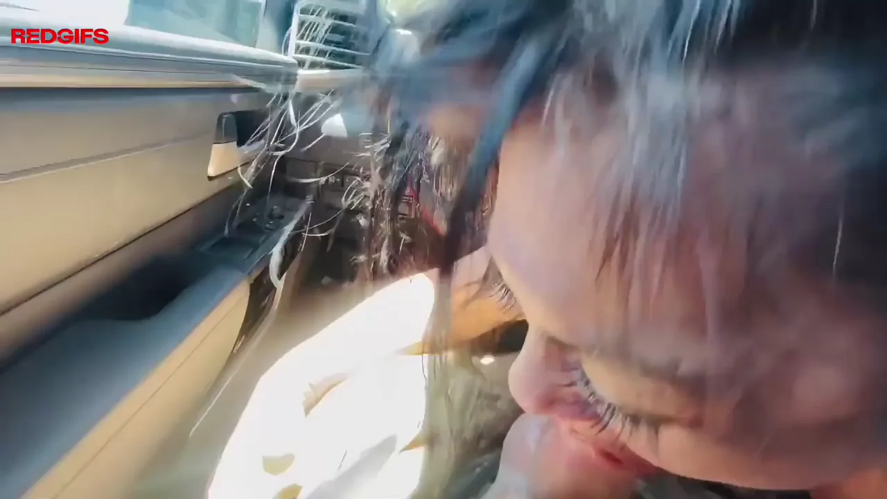 Submissive Wasian sloppy throat fuck in car