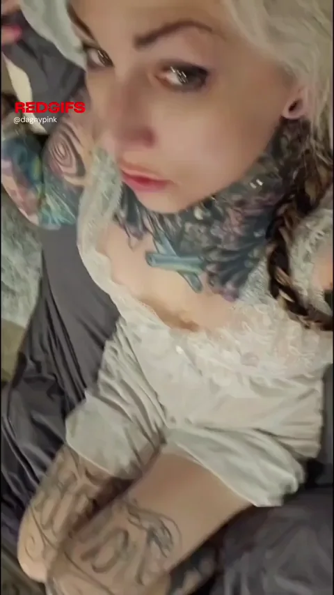 Woke Up Horny AF 😈 Tattooed MILF Teases in Sheer Lingerie 🍑💦