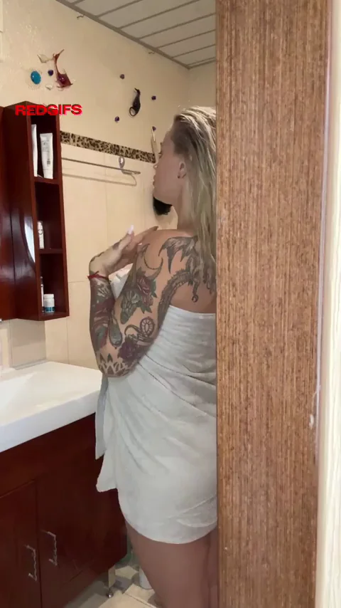 Left the door open so you could watch me after the shower