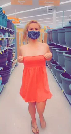 Flashing my perky pierced nipples in public gets me so wet ?