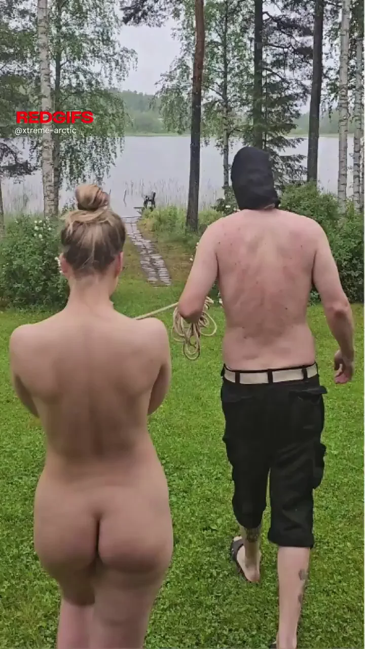 Eir's Icy 2-Hour Rain Timeout: Rope-Tied Ass Slut Shivers Outdoors