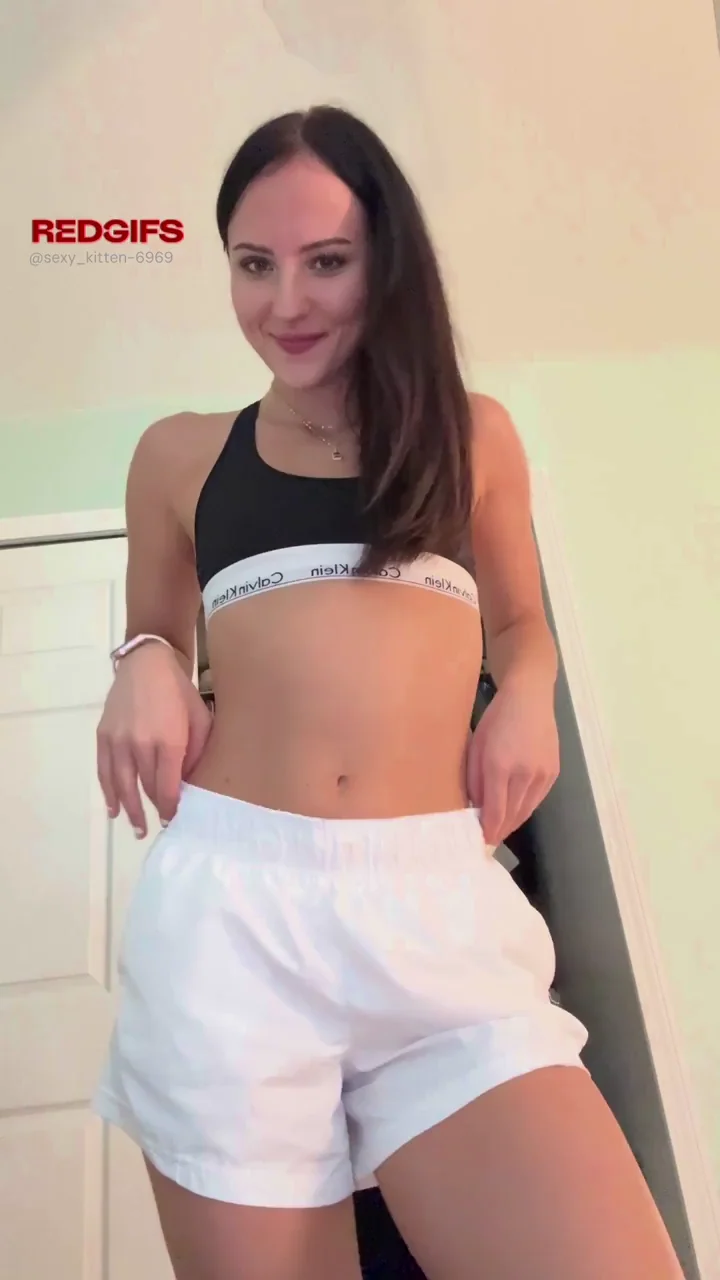 Gym Slut Strips Bare Pussy No Panties Tease