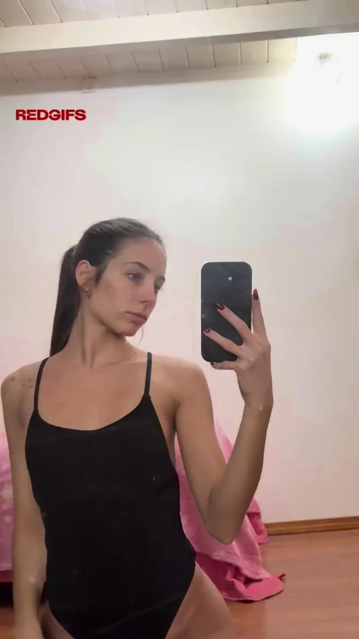 😈 Tiny AA Tits Teen Tease Screams Mischief in Black Bodysuit 💦