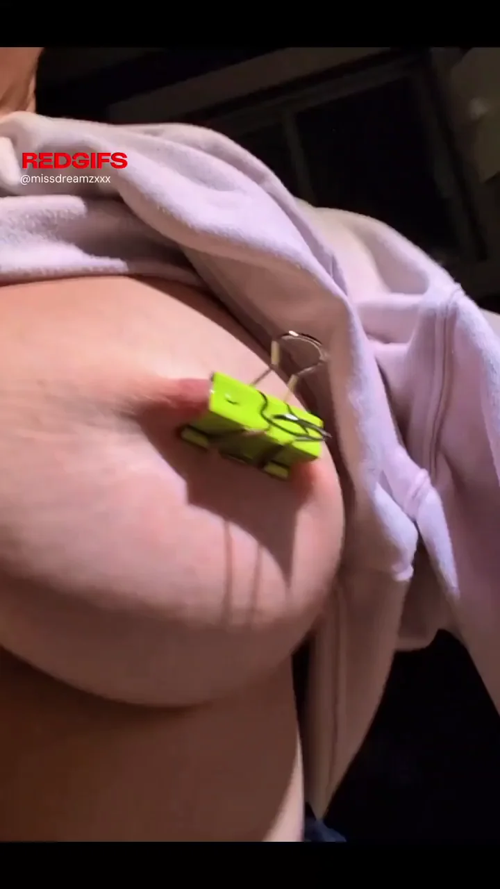 Clamps Gnawing Nipples 😈 Petite Trans Pain Slut [F]