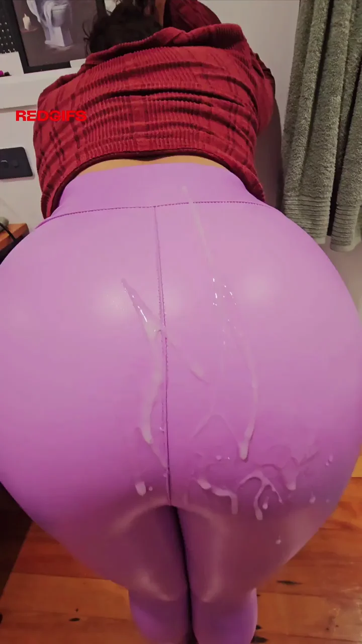 Thick Indian Booty Drenched in Cum on Pink Leggings 🩷💦🍑