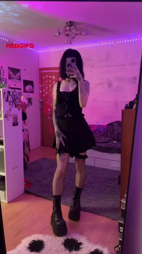 just a goth girl in fishnets