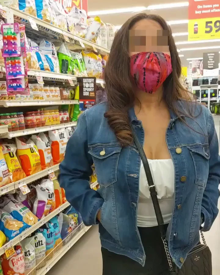 Flashing my PERKY titties while grocery shopping