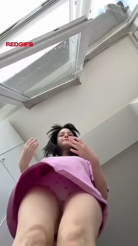 🎀 Petite TikTok Slut Teases Pussy & Feet in Pink Skirt 💕