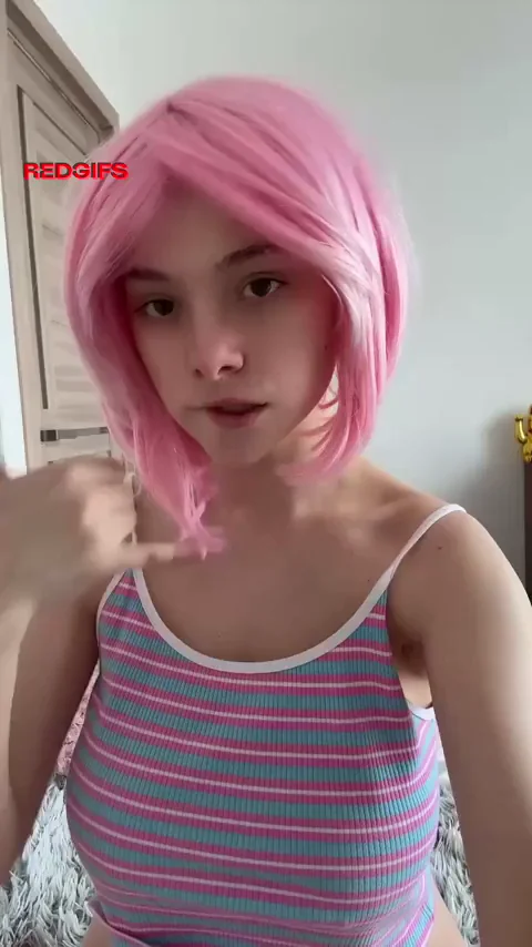 🍒 Pink-Haired Petite Slut's Massive Saggy Titty Drop 😍🔥