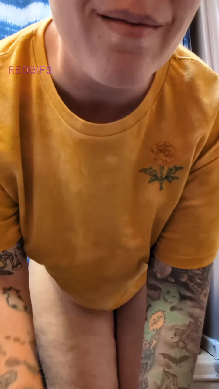 Weed Crop Top Tease: Inked Babe's Massive Tits Spill Out 🍃🍈🍈
