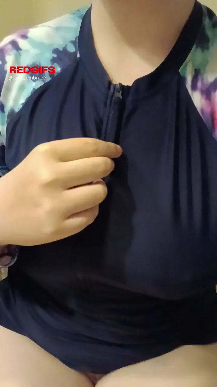 Unzipping my swim shirt