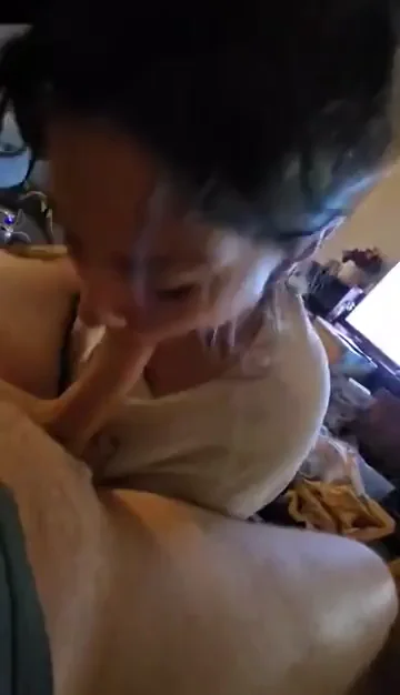 using his cum like lipgloss