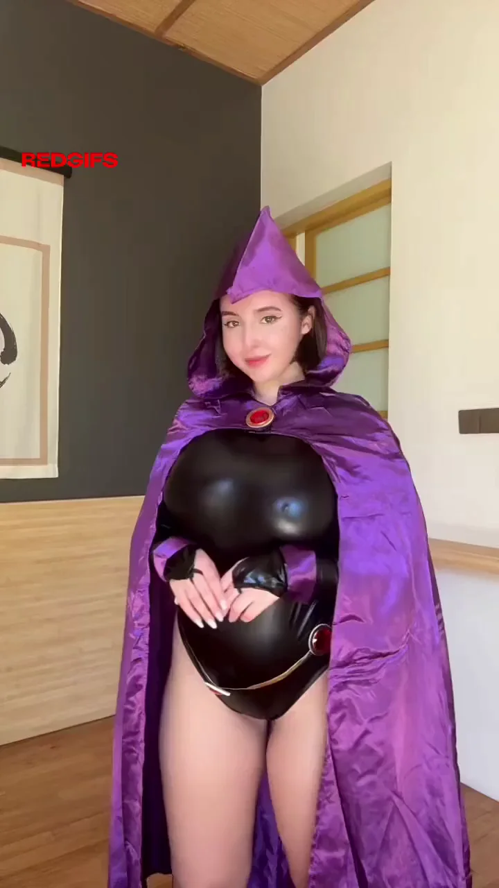Raven Cosplay Tease by AetherSssoul 💜🍆 Cumshot Magic