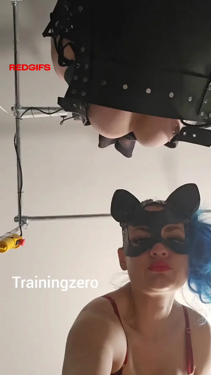 Pegging him in my sex swing