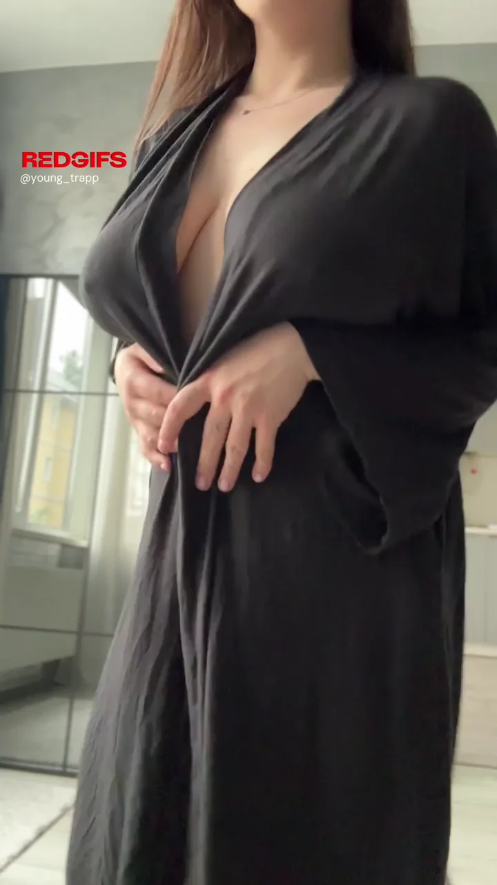 After the shower, I take off my favorite black housecoat