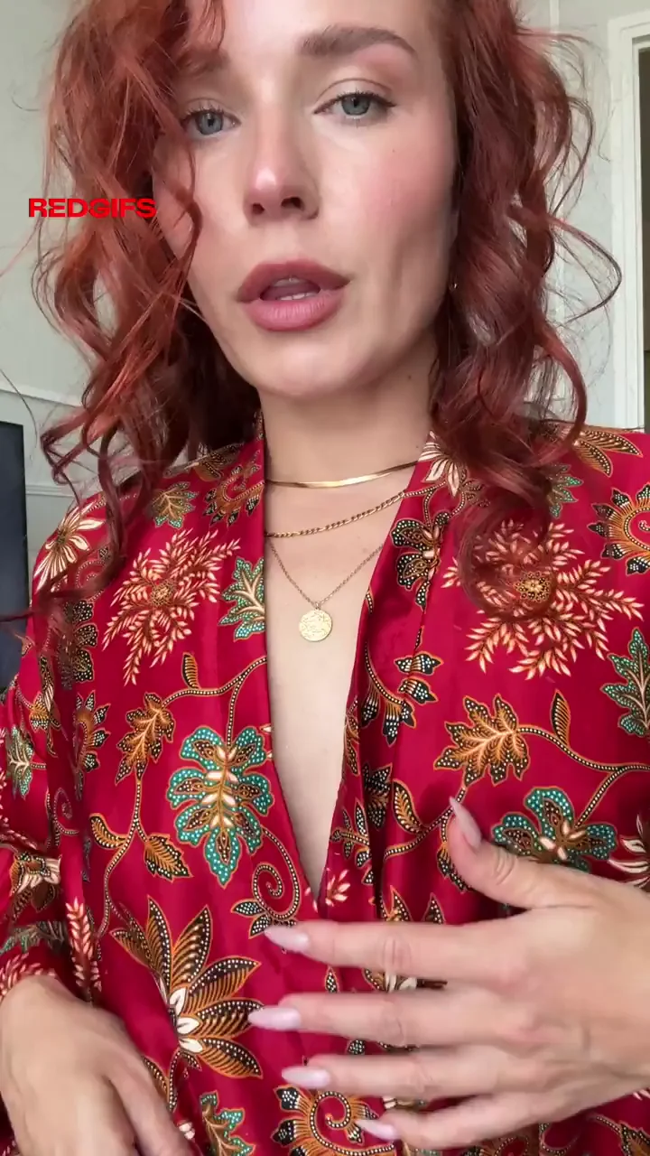 Proud MILF Flaunts Her Perky Small Tits in Steamy Red Robe Tease