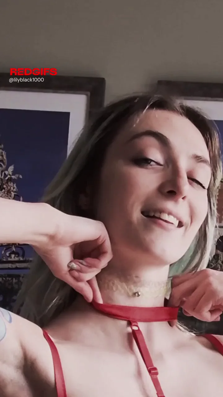 Sir's Red Collar Bra Turns Me into His Naughty Pet