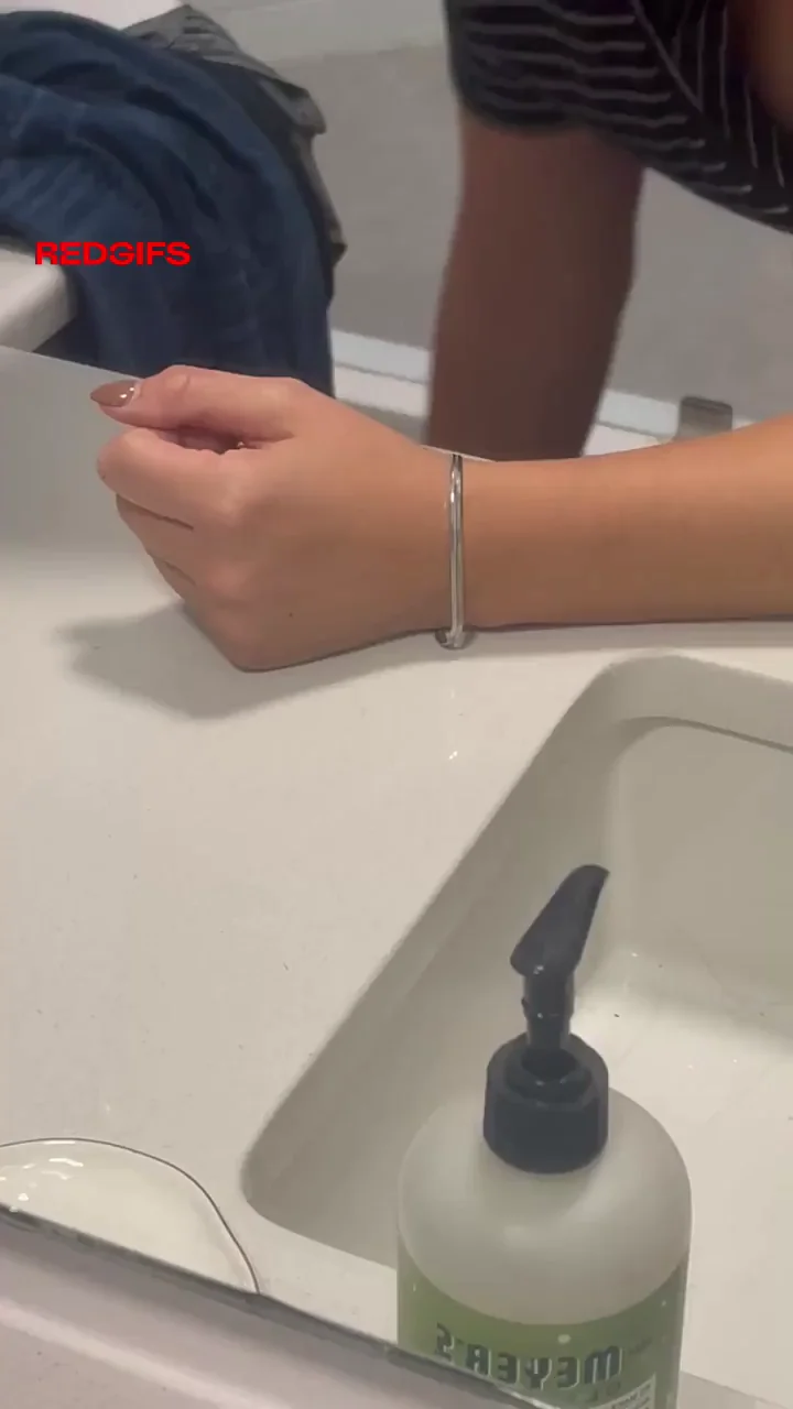 Morning Routine Downblouse Tease: Massive Tits Spilling Out